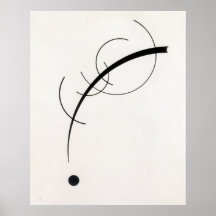Courbe libre jusqu'au point par Wassily Kandinsky