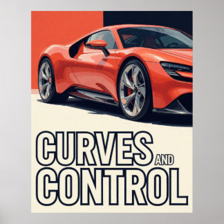 Poster 🧡 Courbes De Voiture De Sport Et Contrôle