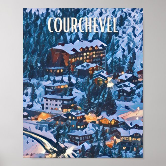 Poster Courchevel Skistation (Vorne)