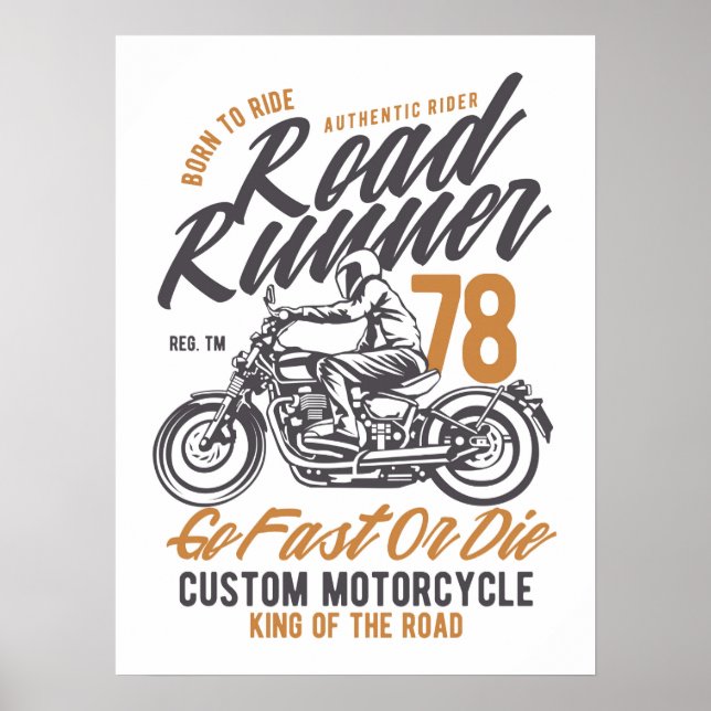 Poster Coureur de route 78 (Devant)