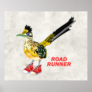 Poster Coureur de route en Basket rouge