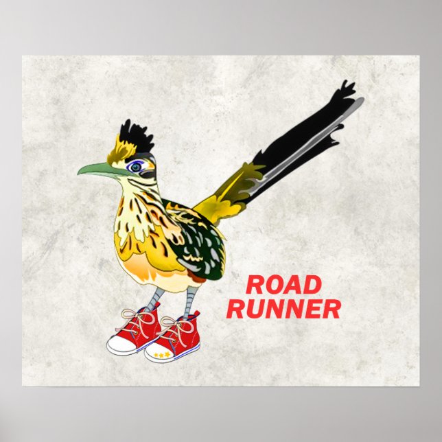Poster Coureur de route en Basket rouge (Devant)