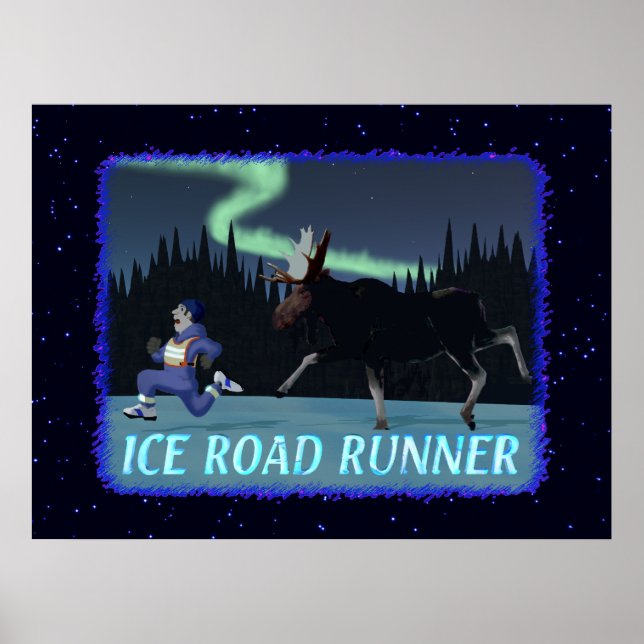 Poster Coureur de route sur glace (Devant)