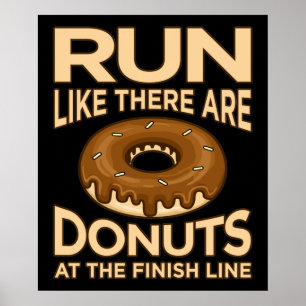 Poster Courez Comme Il Y A Des Donuts Marathon Runner