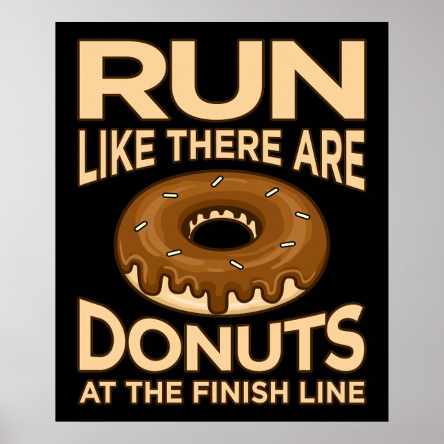 Poster Courez Comme Il Y A Des Donuts Marathon Runner (Devant)