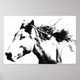 Poster Courir Cheval Head Pop Image d'art