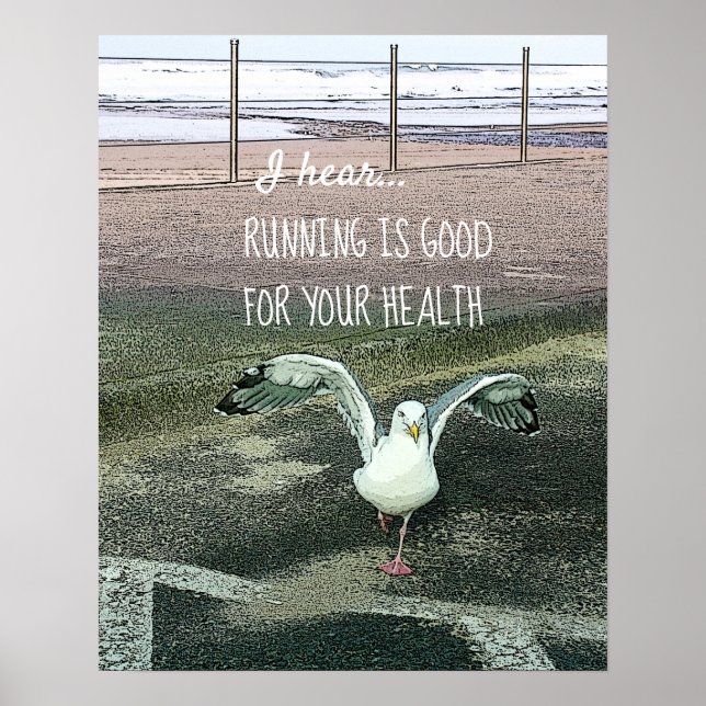 Poster Courir De Mouette Mignonne Est Bon Pour Votre Sant (Devant)