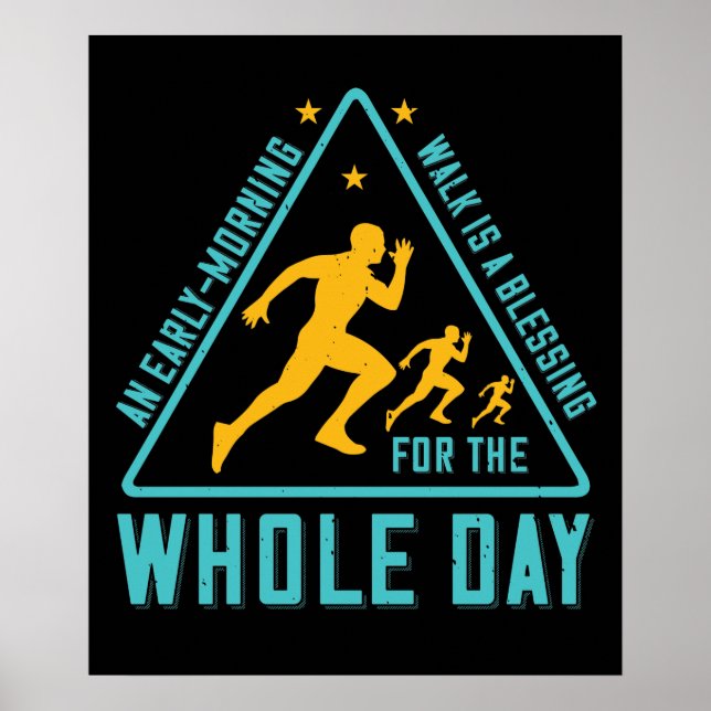 Poster Courir - Promenade matinale est une bénédiction (Devant)