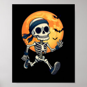 Poster Courir Squelette drôle Costume d'Halloween Hommes 
