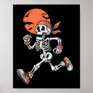 Poster Courir Squelette drôle Costume d'Halloween Hommes 