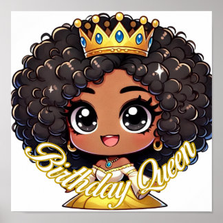 Poster Courlis Couronne : Anniversaire Queen Chibi Art