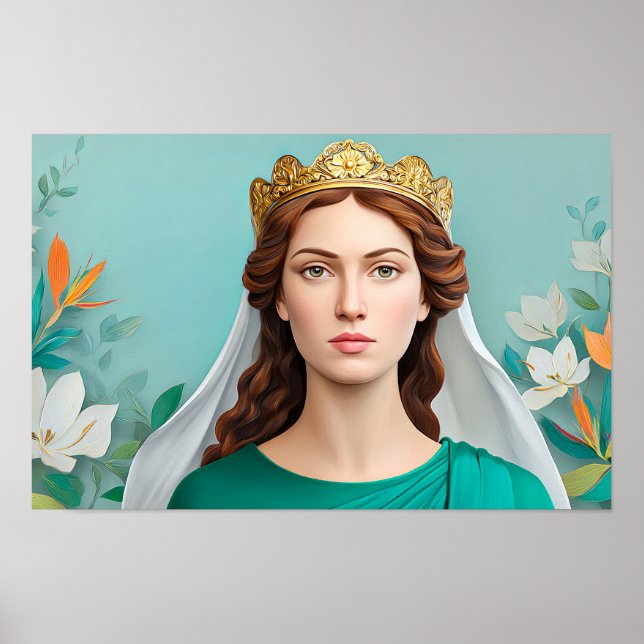 Poster Couronne de charité : Sainte Élisabeth de Hongrie (Devant)