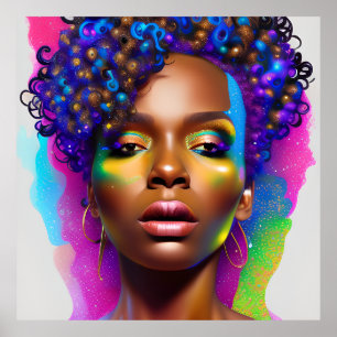 Poster Couronne de gloire. Femmes africaines Black Melani