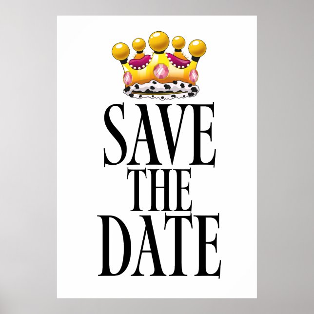 Poster Couronne de mariage pour réserver la date (Devant)