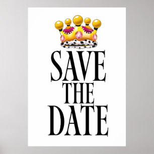 Poster Couronne de mariage pour sauvegarde de la date