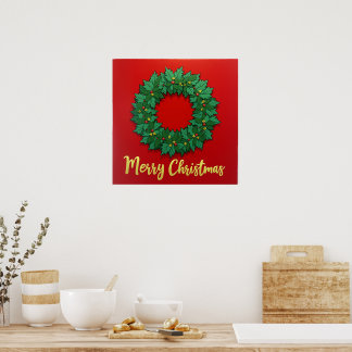 Poster couronne de Noël