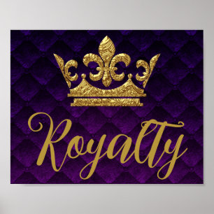 Poster Couronne de texture dorée Purple Royalty Impressio