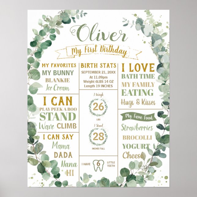 Poster Couronne de verdure Anniversaire Étape importante  (Devant)