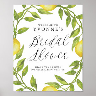 Poster Couronne de verdure de citron Signe de bienvenue d