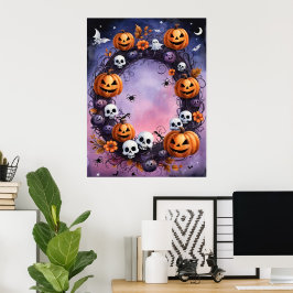 Poster Couronne d'Halloween enchantée