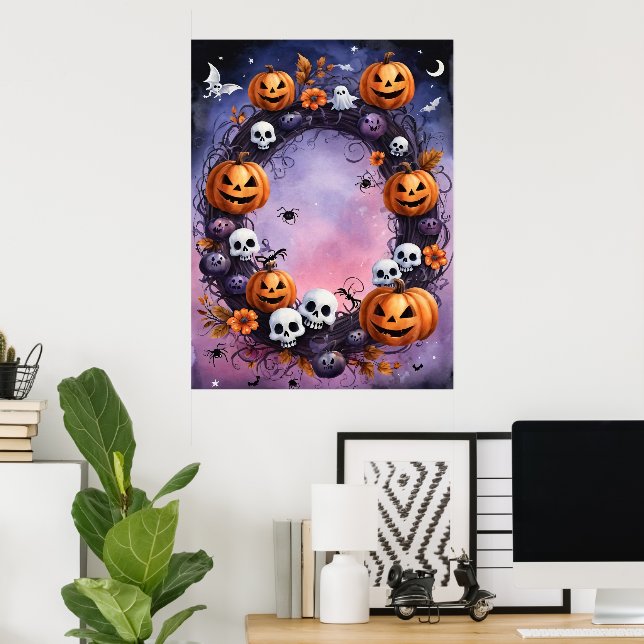 Poster Couronne d'Halloween enchantée (Bureau à domicile)