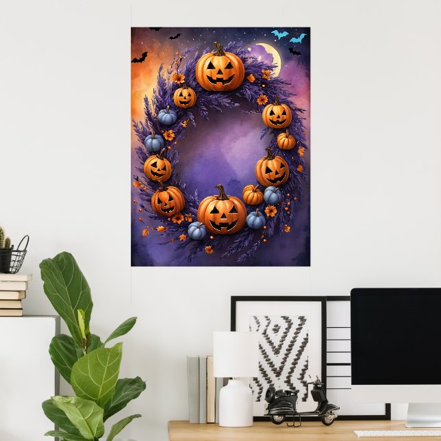 Poster Couronne d'Halloween enchantée (Bureau à domicile)