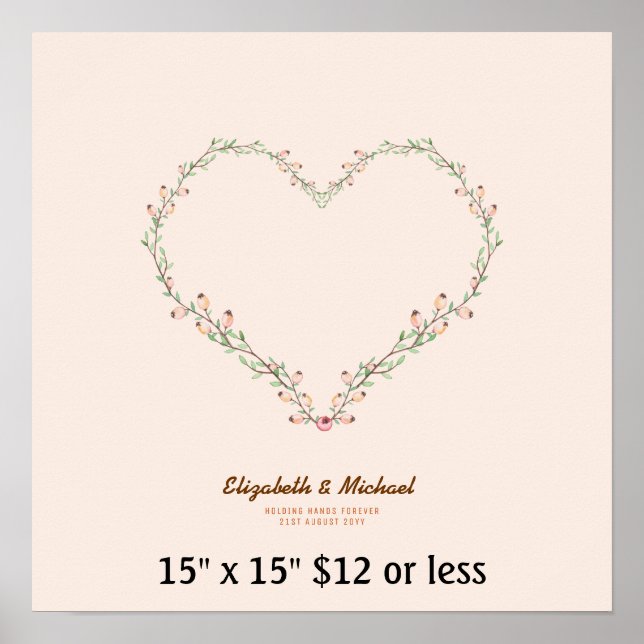 Poster Couronne en forme d'arbre empreinte digitale cœur  (Devant)