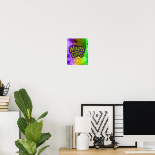 Poster Couronne festive de SlipperyJoe thème Mardi Gras r