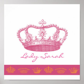 Poster Couronne rose personnalisée