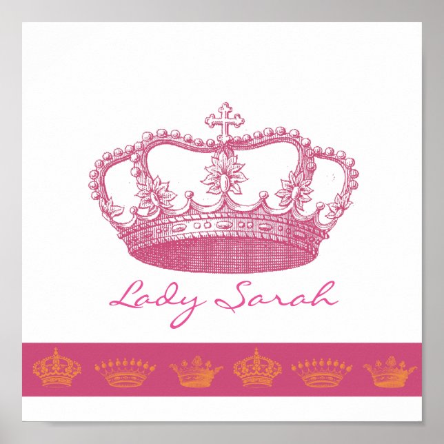 Poster Couronne rose personnalisée (Devant)