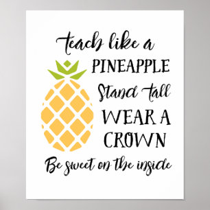Poster Cours d'été d'ananas d'appréciation de professeur