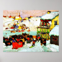 Course de chevaux en hiver par Clarence Gagnon