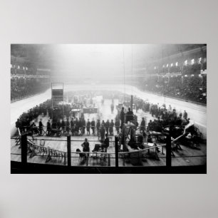 Poster Course de moto intérieure, début des années 1900