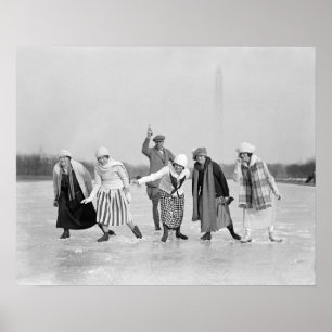 Poster Course de patinage sur glace, 1925. Photo ancienne