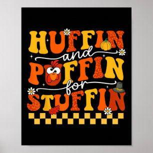 Poster Course de Thanksgiving Trot de dinde Huffin et Puf