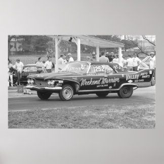 Poster Course de traîneau vintage - 1960 Plymouth Fury