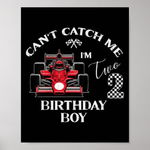Poster Course de voiture d'anniversaire pour garçons de 2