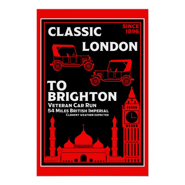 Poster Course De Voiture Vétérinaire De Londres À Brighto (Devant)