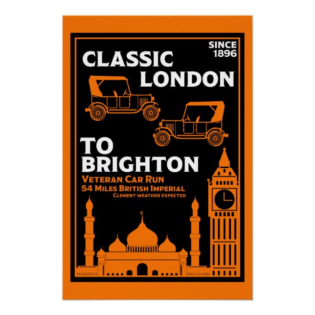 Poster Course De Voiture Vétérinaire De Londres À Brighto (Devant)