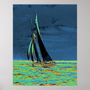 Poster Course de yacht 'Idler' pour la Coupe d'Amérique 1