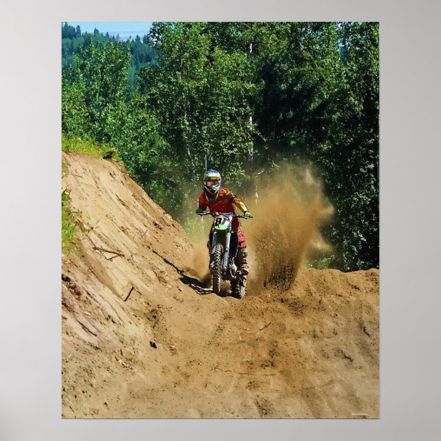 Poster Course du champion de Motocross Dirt-Bike (Devant)