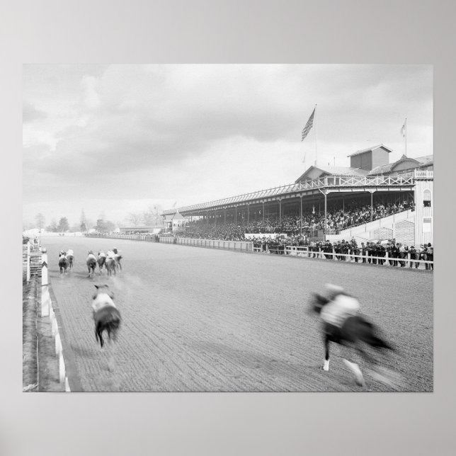 Poster Course du cheval à la Nouvelle-Orléans, 1906. Phot (Devant)