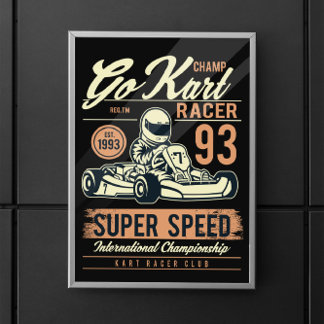 Poster Course vintage Go Kart