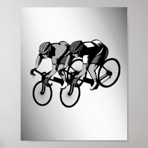 Poster Courses à vélo Argent