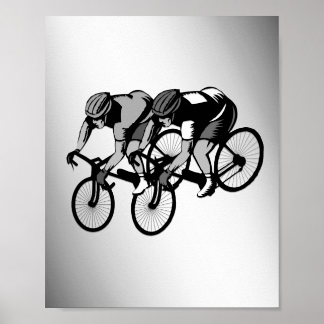 Poster Courses à vélo Argent (Devant)