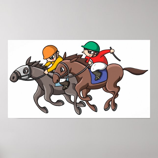 Poster Courses de chevaux. (Devant)