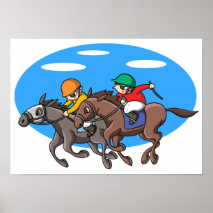 Poster Courses de chevaux.