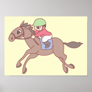 Poster Courses de chevaux.