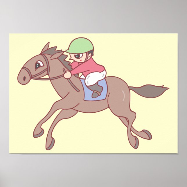 Poster Courses de chevaux. (Devant)