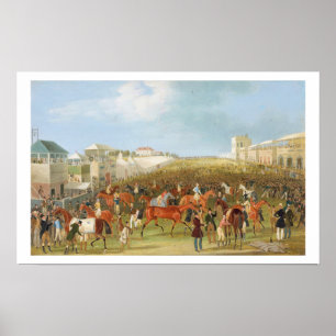 Poster Courses d'Epsom : La course au-dessus de (huile